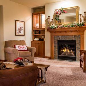living room energy efficient modular home fireplace