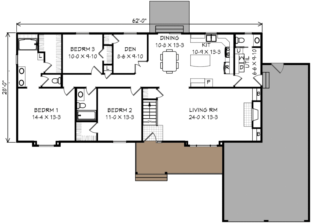 4 bedroom ranch floor plan