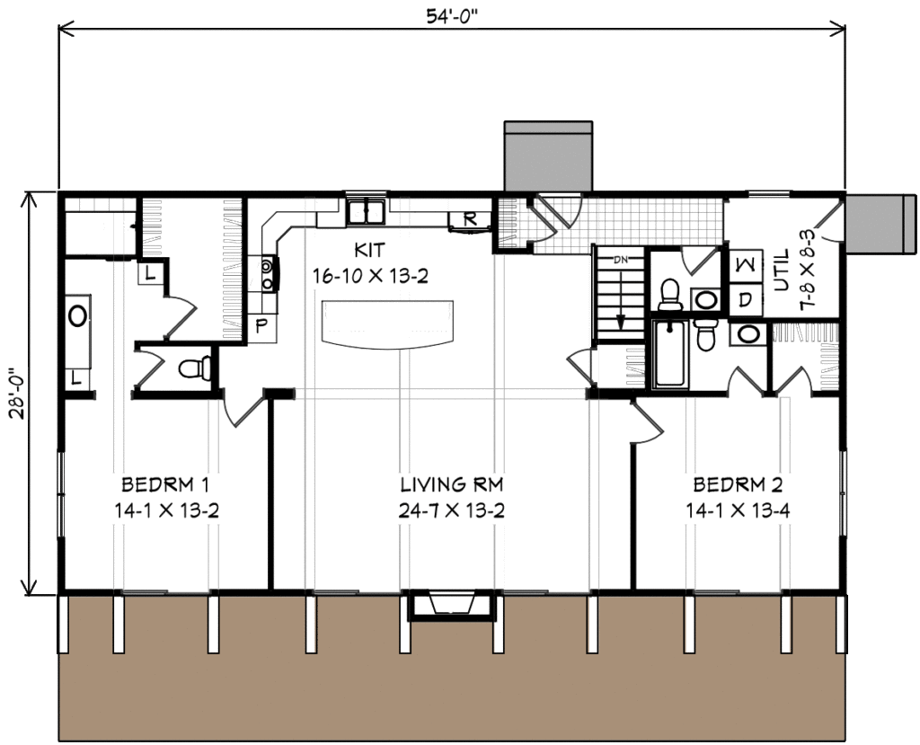 cabin 2 bedroom with basement