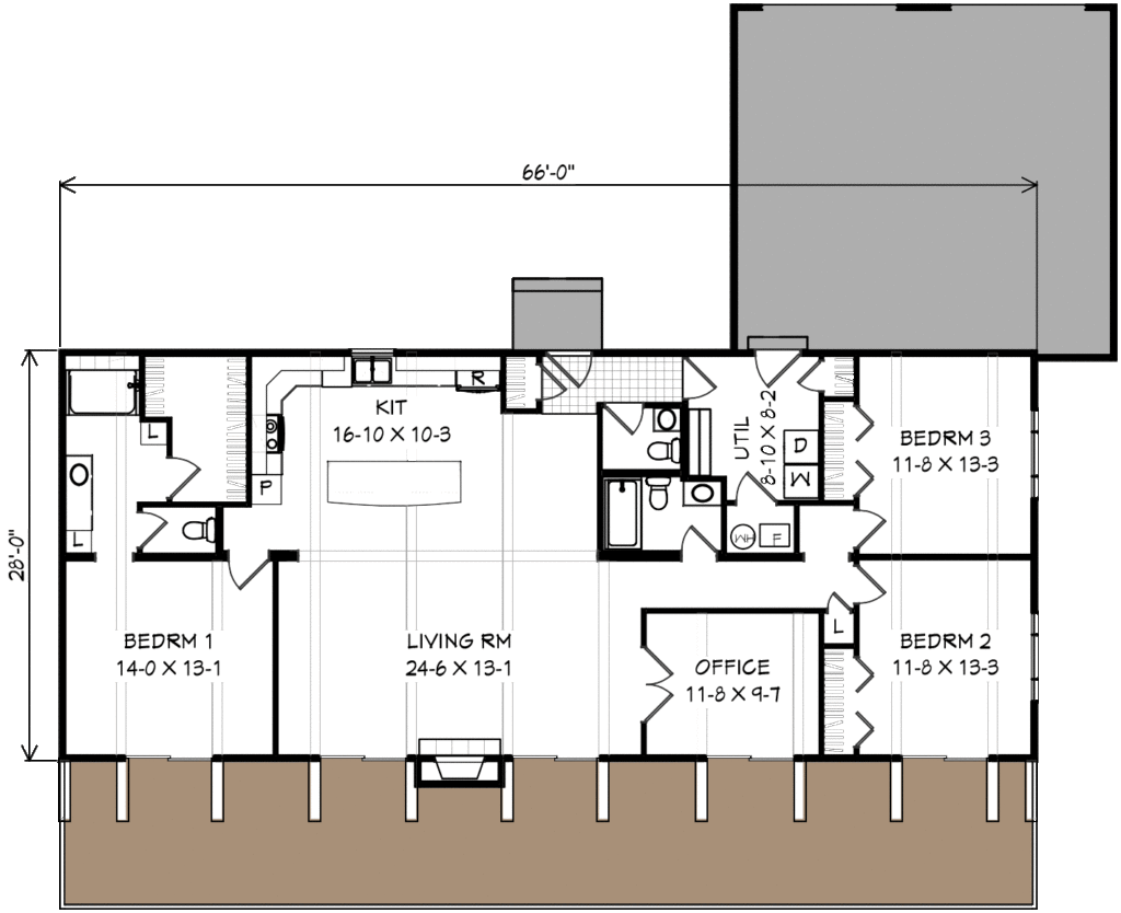 4 bedroom cabin with office floor plan