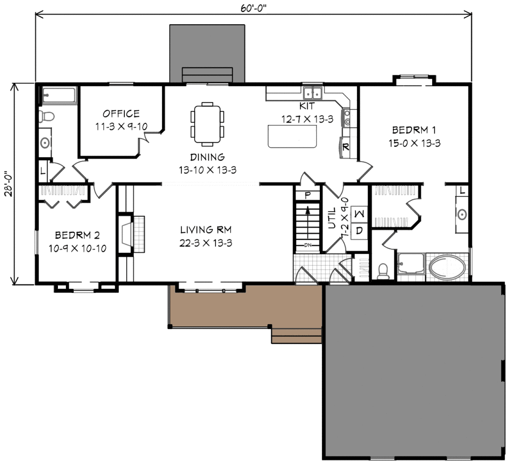 3 bedroom office master suite floor plan