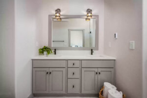 gray cabinet vanity